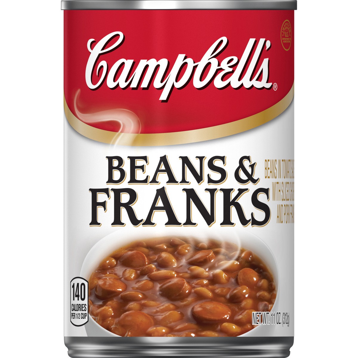 slide 9 of 11, Campbell's Beans & Franks, 11 oz