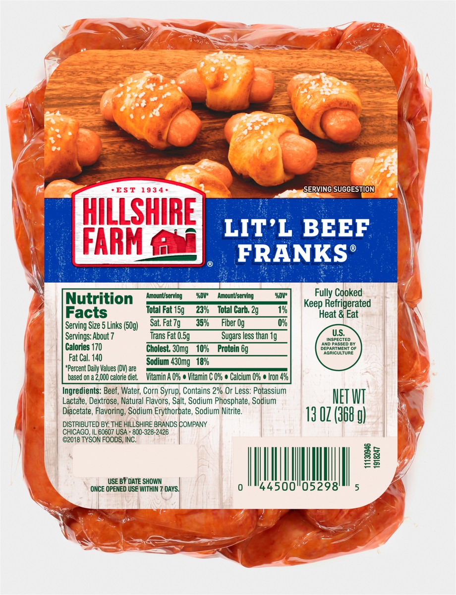 slide 3 of 3, Hillshire Farm Lit'l Beef Smokies Smoked Sausage, 13 oz., 13 oz