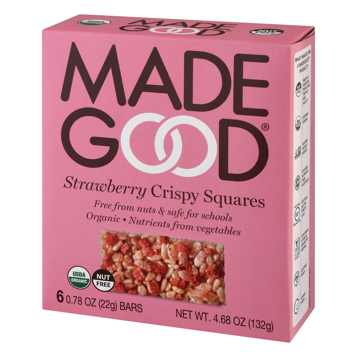 slide 3 of 9, MadeGood Strawberry Rice Crispy Squares, 4.68 oz