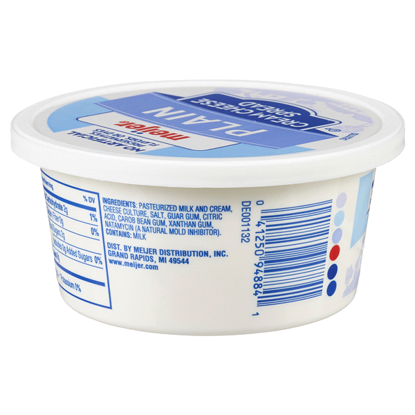 slide 4 of 9, Meijer Plain Cream Cheese Spread, 8 oz