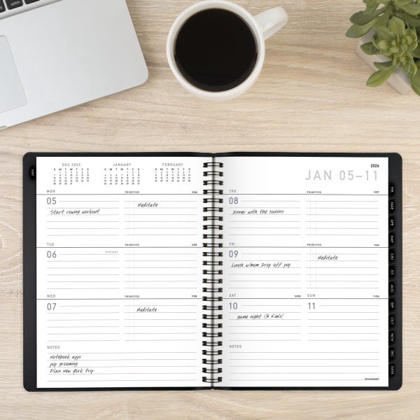 slide 6 of 10, AT-A-GLANCE® Contemporary 2026 Weekly Monthly Planner, Black, Medium, 7"" x 8 3/4"", 1 ct