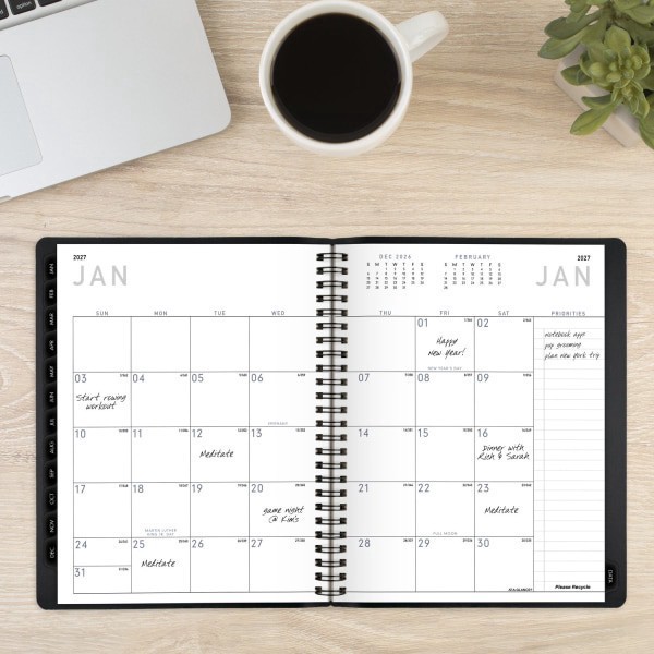 slide 8 of 10, AT-A-GLANCE® Contemporary 2026 Weekly Monthly Planner, Black, Medium, 7"" x 8 3/4"", 1 ct
