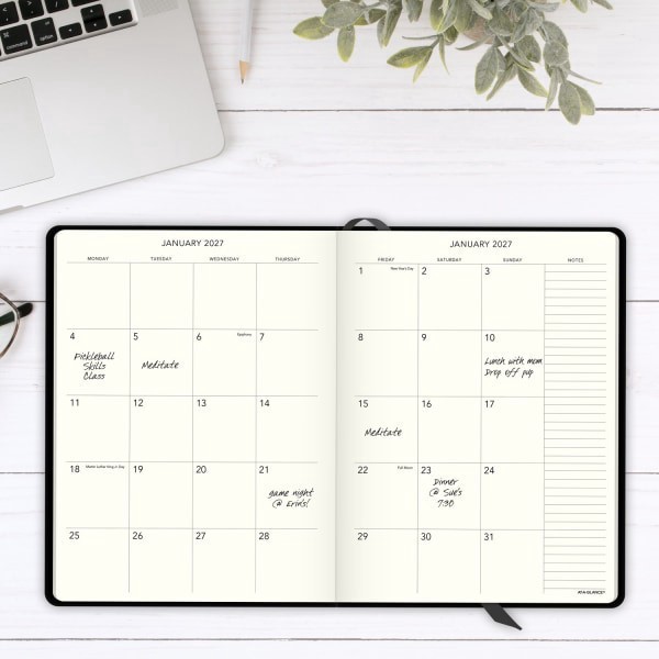 slide 10 of 10, AT-A-GLANCE® Plan. Write. Remember.® 2026 Weekly Monthly Appointment Book Planner, Casebound, Black, Large, 7 1/2"" x 10"", 1 ct