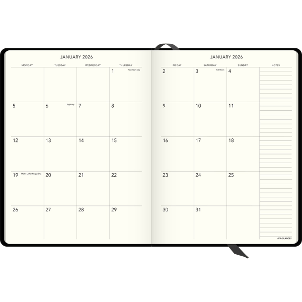 slide 4 of 10, AT-A-GLANCE® Plan. Write. Remember.® 2026 Weekly Monthly Appointment Book Planner, Casebound, Black, Large, 7 1/2"" x 10"", 1 ct