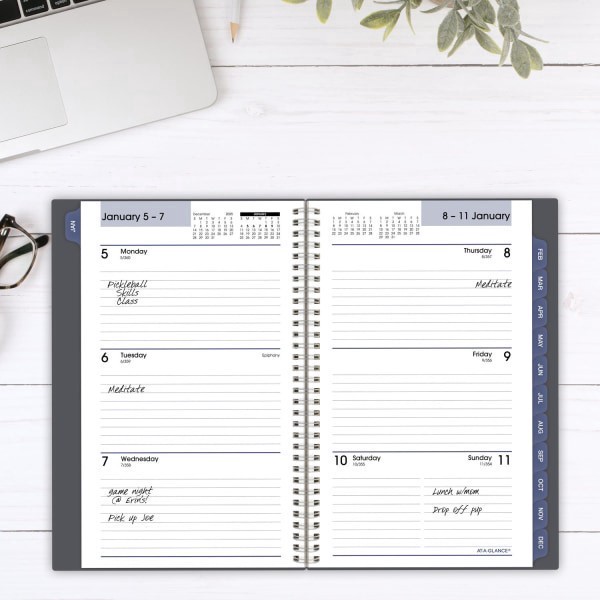 slide 8 of 8, AT-A-GLANCE® DayMinder® 2026 Weekly Monthly Planner, Gray, Small, 5"" x 8"", 1 ct