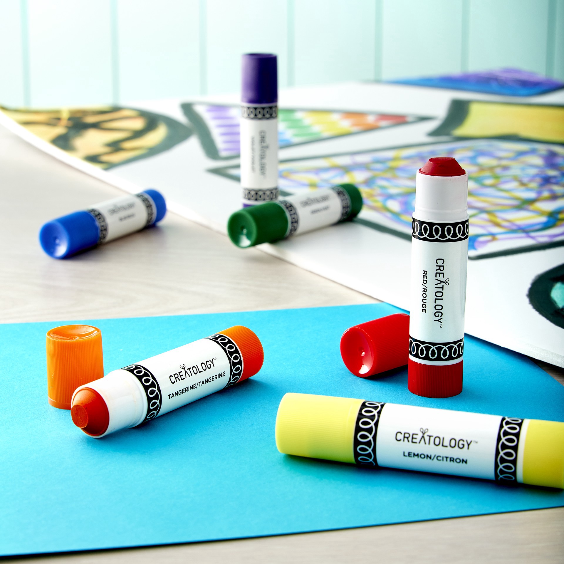 slide 3 of 4, Primary 10 Color Kid's Paint Sticks By Creatology, 10 colors