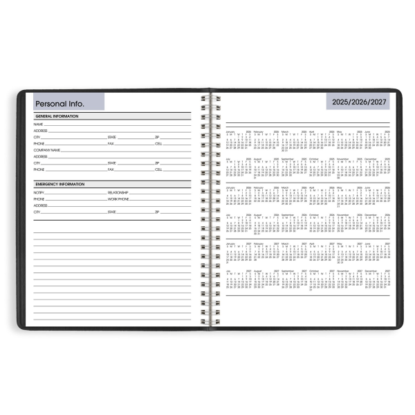 slide 2 of 8, AT-A-GLANCE® DayMinder® 2026 Column Style Weekly Planner, Black, Medium, 7"" x 8 3/4"", 1 ct