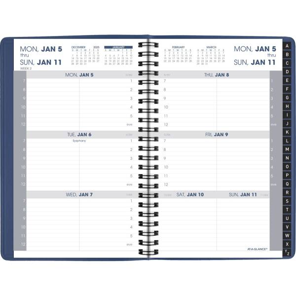 slide 7 of 10, AT-A-GLANCE® 2026 Weekly Appointment Book Planner, Blue, Small, 5"" x 8"", 1 ct