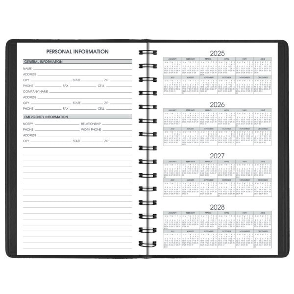 slide 9 of 10, AT-A-GLANCE® 24-Hour 2026 Daily Appointment Book Planner, Black, Small, 5"" x 8"", 1 ct