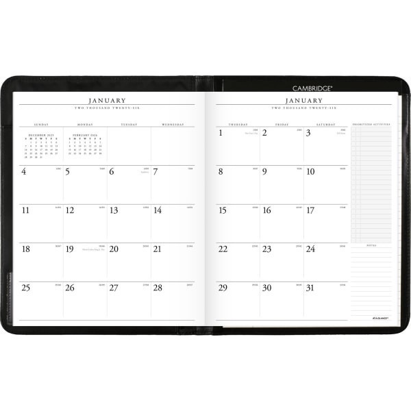 slide 9 of 9, AT-A-GLANCE Executive® 2026 Monthly Padfolio, Black, Large, 9"" x 11"", 1 ct