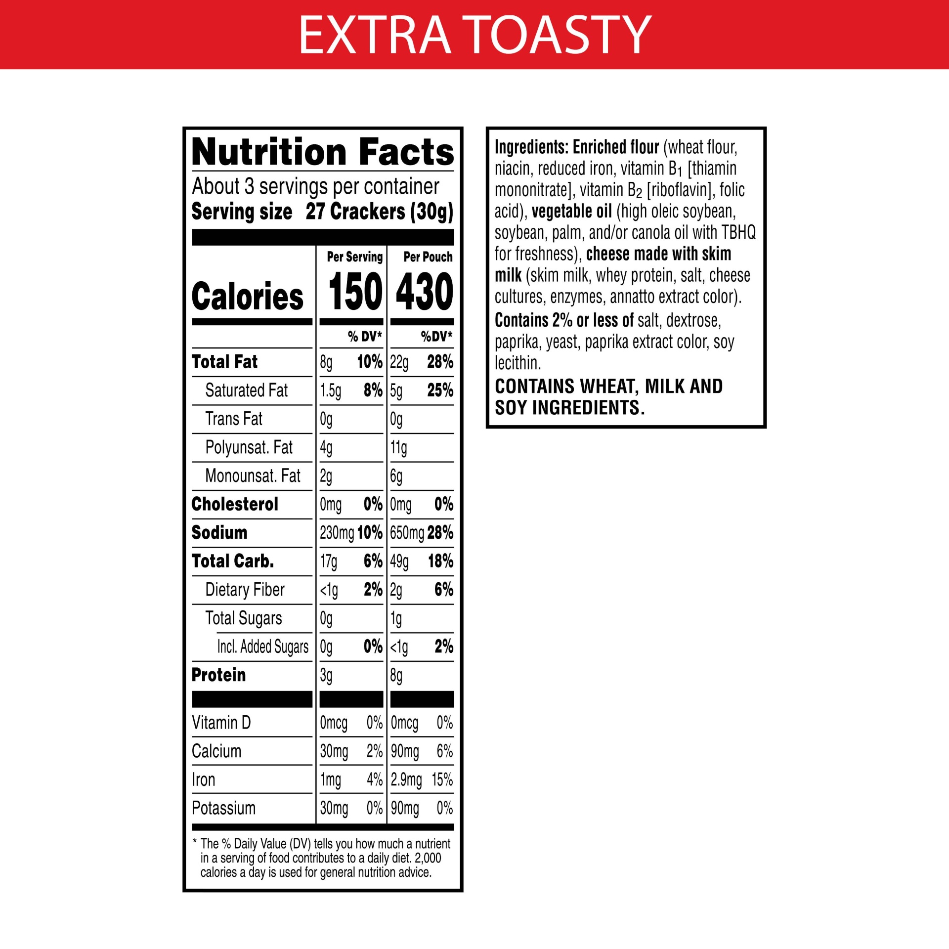 slide 3 of 4, Cheez-It Cheese Crackers, Baked Snack Crackers, Extra Toasty, 3 oz