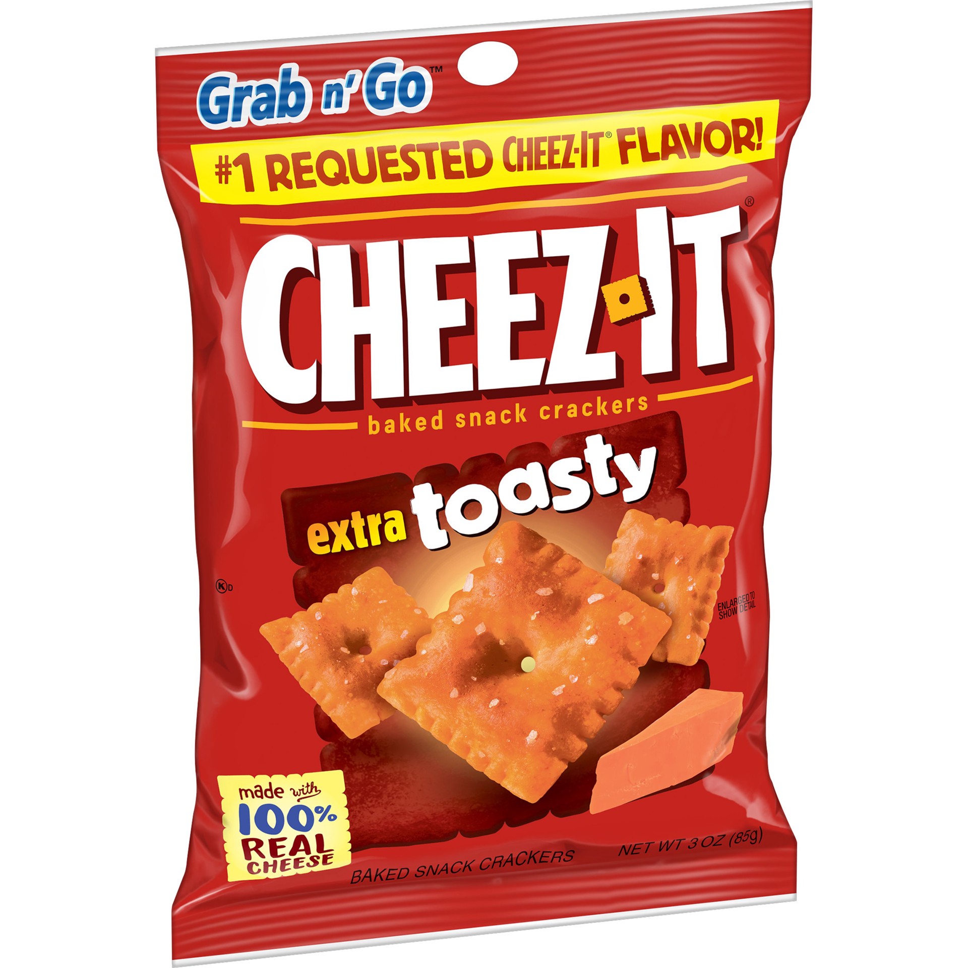 slide 1 of 4, Cheez-It Cheese Crackers, Baked Snack Crackers, Extra Toasty, 3 oz