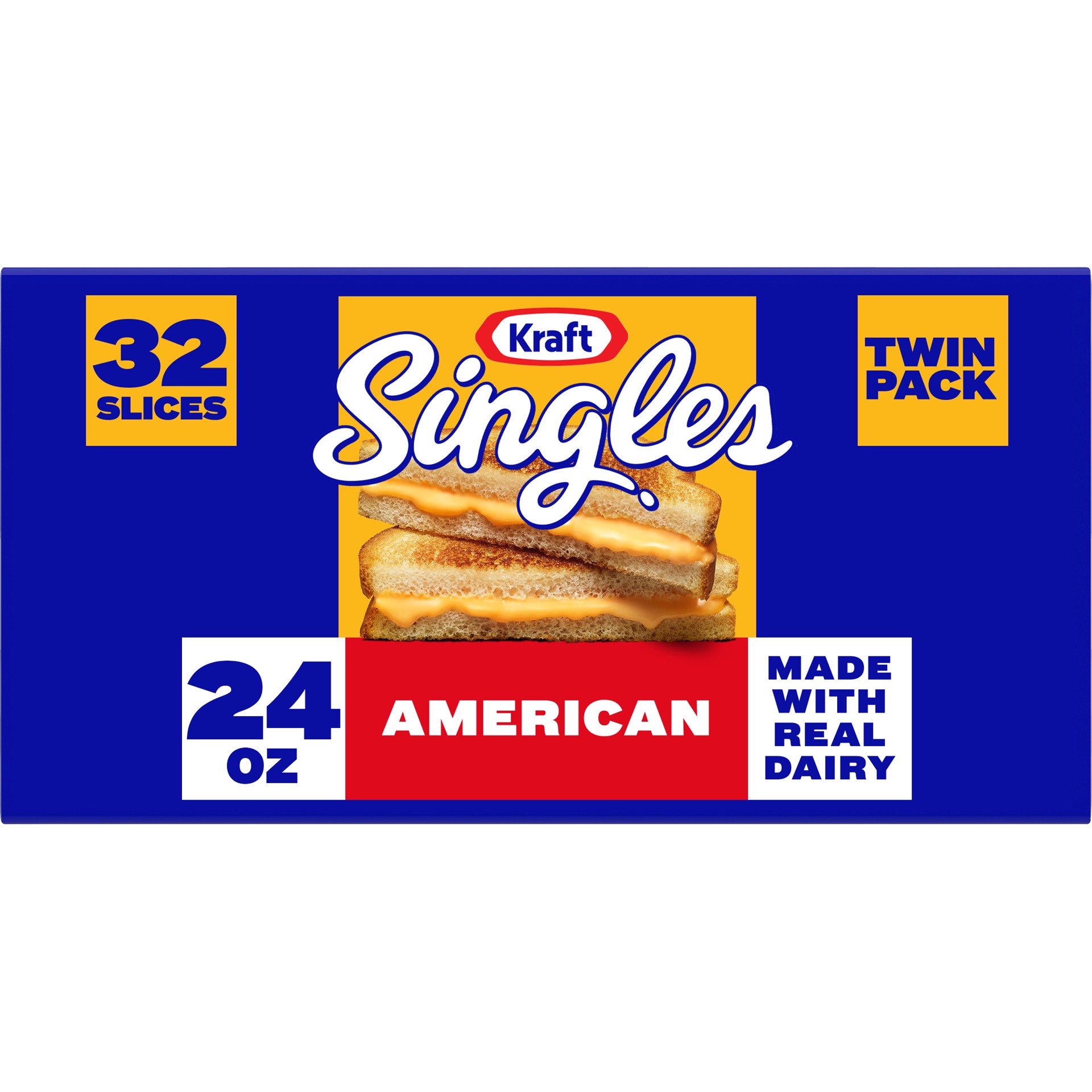 slide 1 of 9, Kraft Singles American Slices Twin Pack, 32 ct Pack, 24 oz