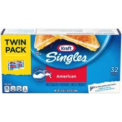 Kraft Singles American Slices Twin Pack, 32 ct Pack