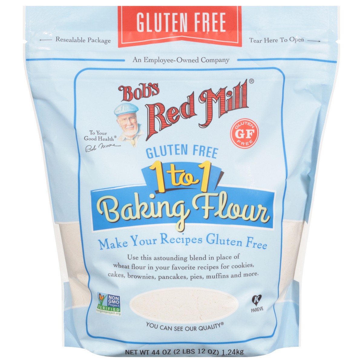 slide 1 of 9, Bob's Red Mill 1 to 1 Gluten Free Baking Flour 44 oz, 44 oz