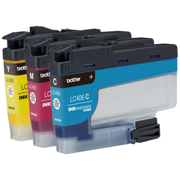 slide 8 of 10, Brother Inkvestment Lc4063Pks Cyan/Magenta/Yellow Tank Ink Cartridges, Pack Of 3 Cartridges, 3 ct