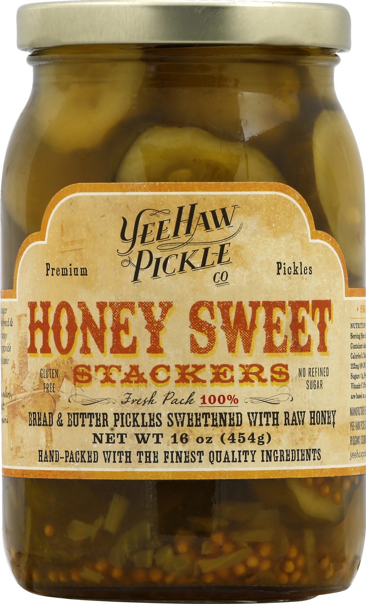 slide 5 of 6, YeeHaw Pickle Co. Honey Sweet Stackers, 16 oz