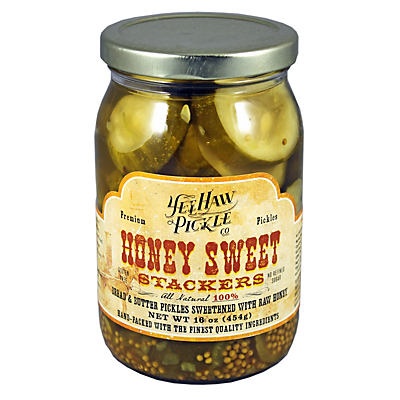 slide 1 of 6, YeeHaw Pickle Co. Honey Sweet Stackers, 16 oz