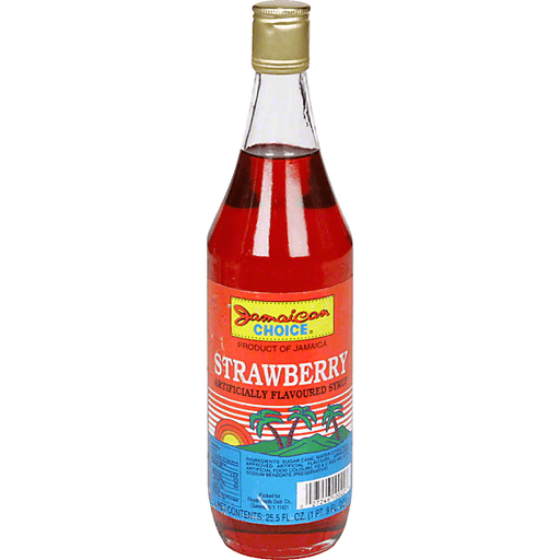 slide 1 of 1, Jamaican Choice Strawberry Syrup, 25.5 oz