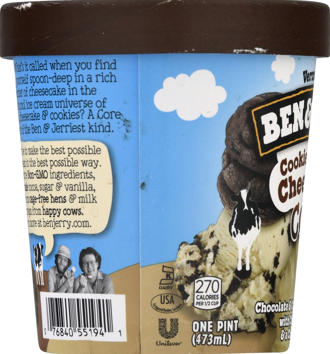 slide 2 of 9, Ben & Jerry's Cookies & Cream Cheesecake Core Ice Cream , 1 pint