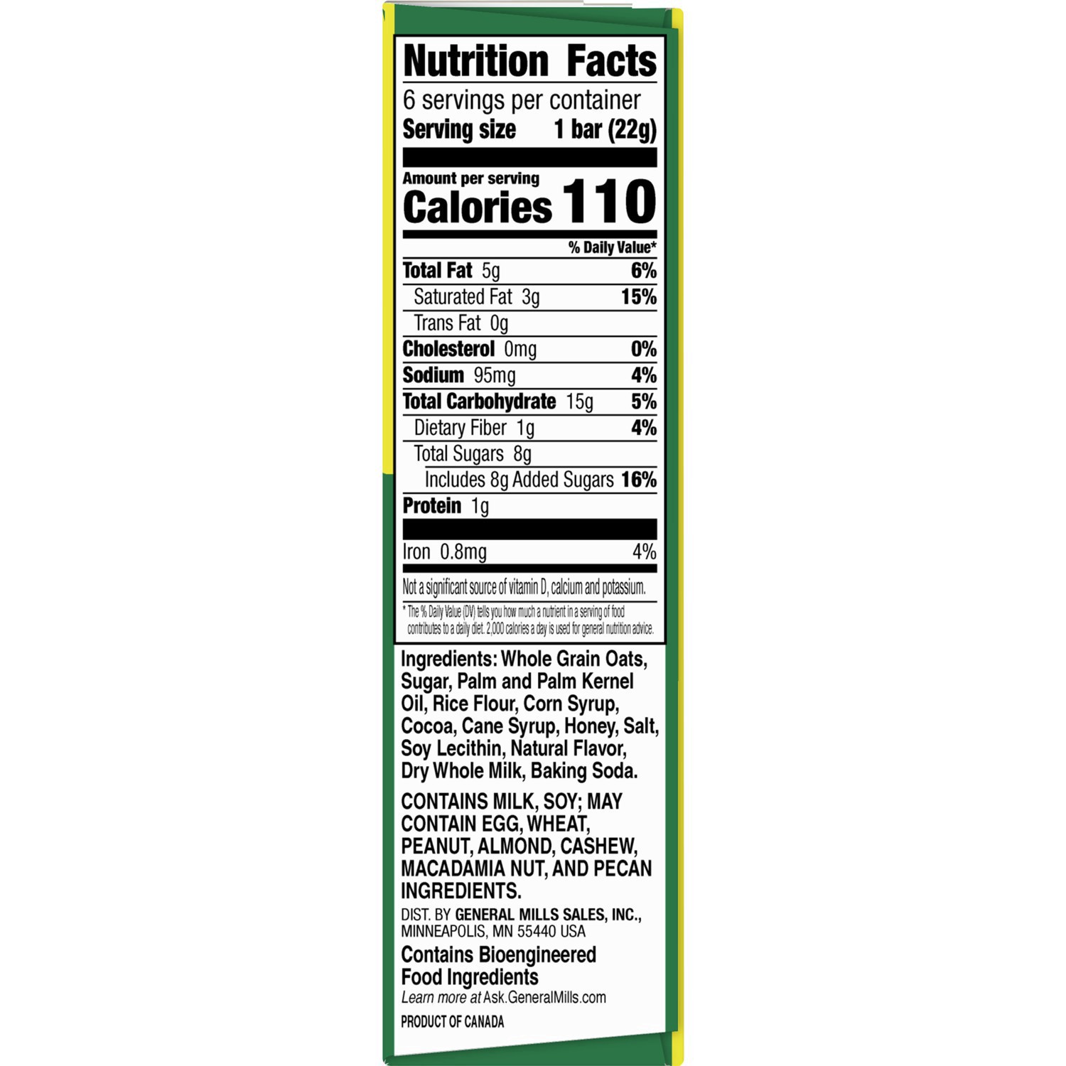 slide 2 of 19, Nature Valley Crunchy Dipped Granola Squares, Oats and Chocolate, 6 ct, 4.68 OZ, 6 ct