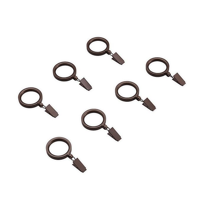 slide 1 of 1, Cambria Deco Clip Rings - Matte Brown, 7 ct