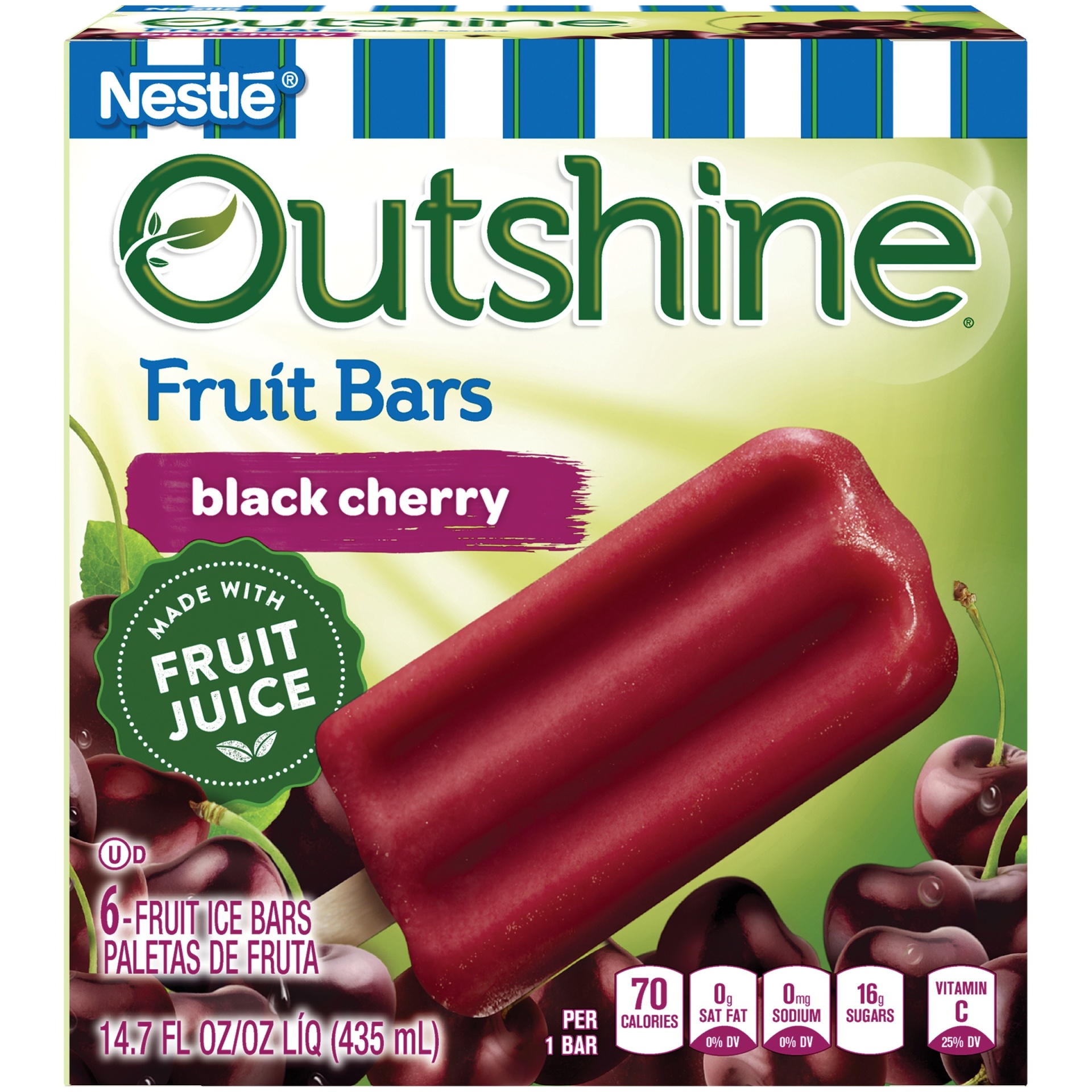 slide 1 of 1, Nestlé Outshine Fruit Bars, Black Cherry, 6 ct; 2.5 fl oz