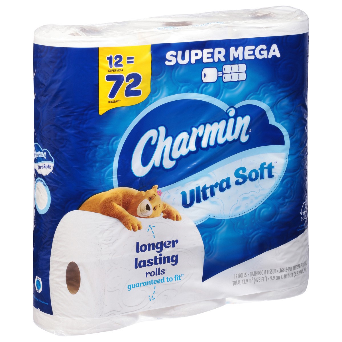 slide 2 of 9, Charmin Ultra Soft 2-Ply Super Mega Rolls Unscented Bathroom Tissue 12 ea, 12 ct