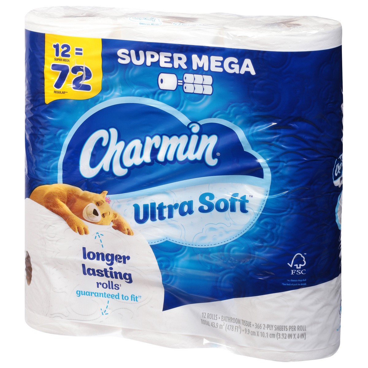 slide 3 of 9, Charmin Ultra Soft 2-Ply Super Mega Rolls Unscented Bathroom Tissue 12 ea, 12 ct