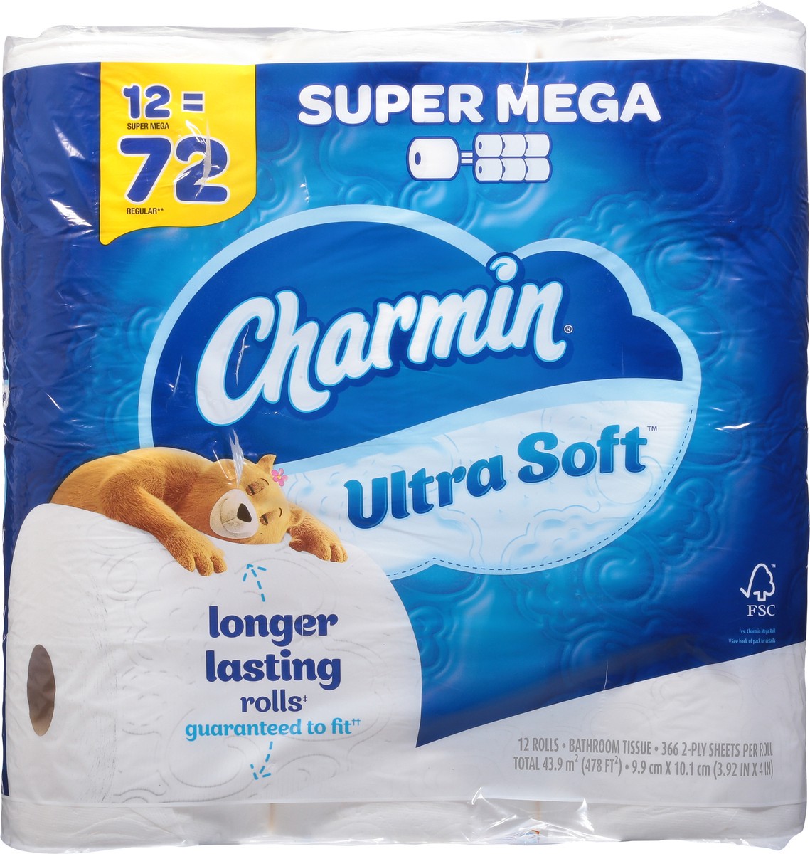 slide 6 of 9, Charmin Ultra Soft 2-Ply Super Mega Rolls Unscented Bathroom Tissue 12 ea, 12 ct