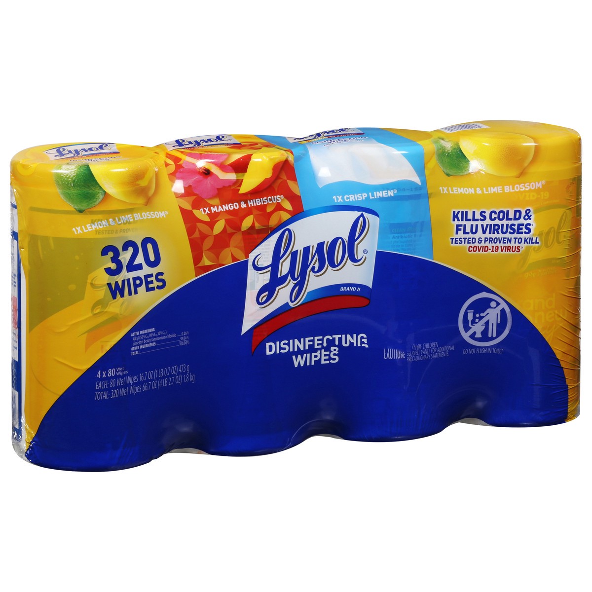 slide 2 of 9, Lysol Disinfecting Wipes 4 ea, 4 ct