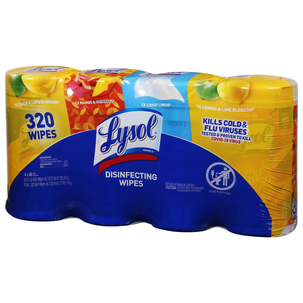 slide 4 of 9, Lysol Disinfecting Wipes 4 ea, 4 ct