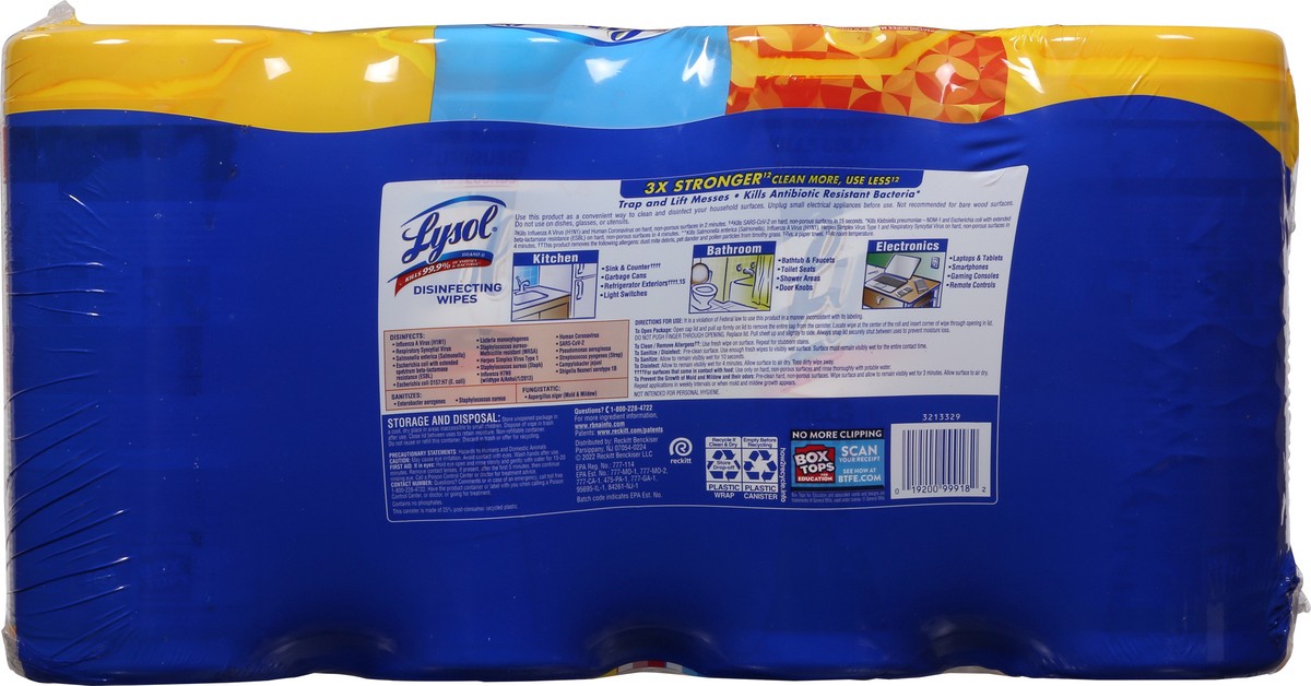 slide 9 of 9, Lysol Disinfecting Wipes 4 ea, 4 ct