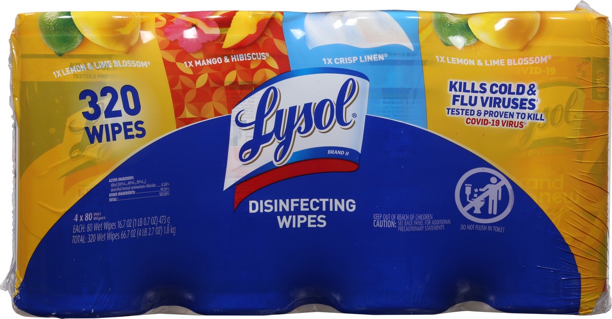 slide 3 of 9, Lysol Disinfecting Wipes 4 ea, 4 ct