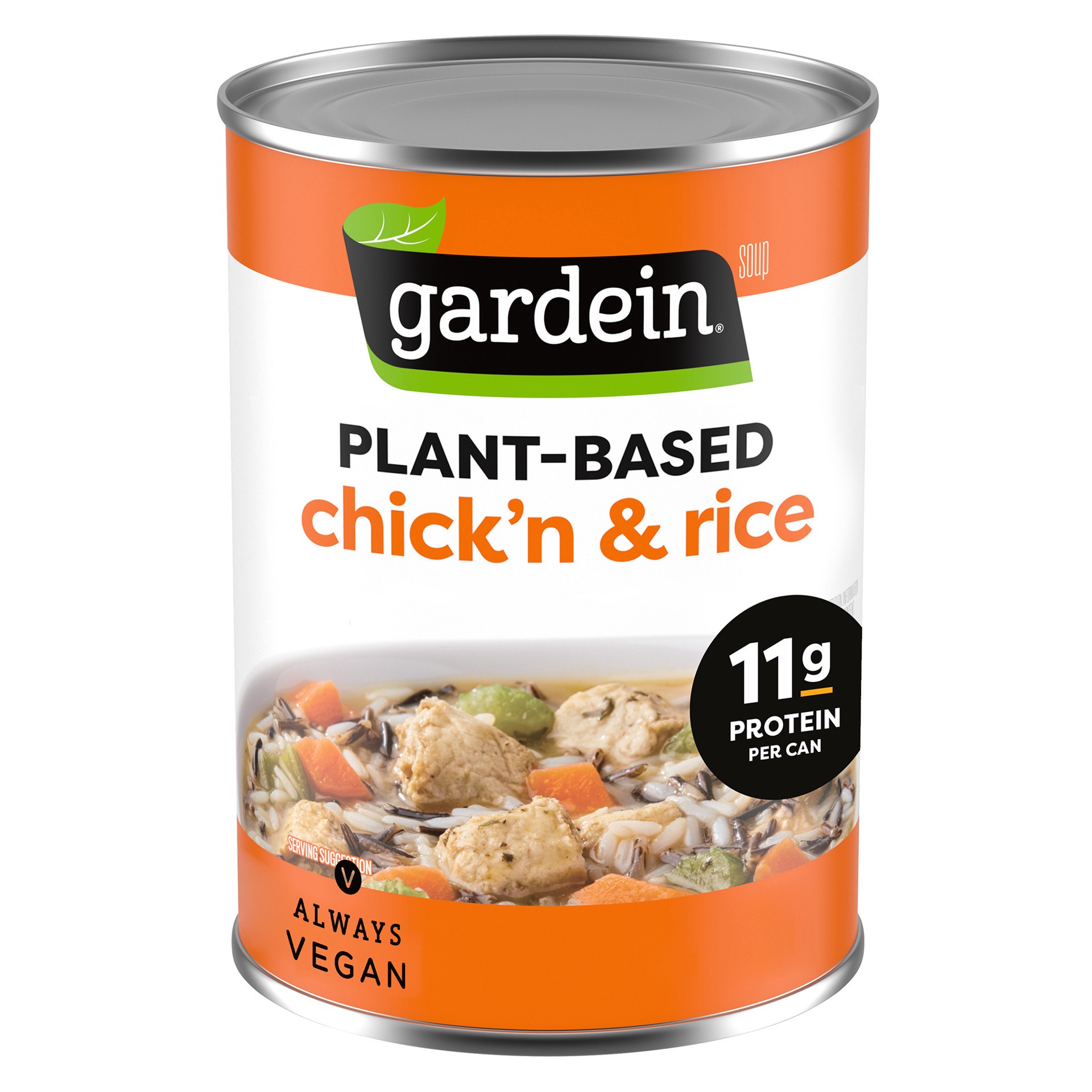 slide 1 of 5, Gardein Plant-Based Chick'n & Rice Soup, Vegan, 15 oz