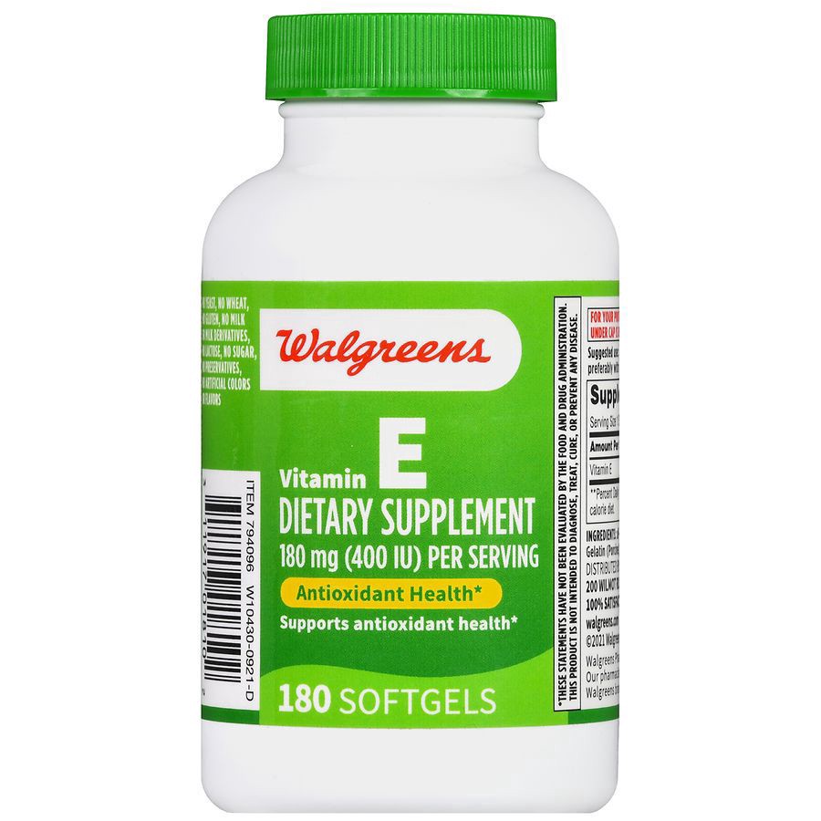 slide 4 of 5, Walgreens Vitamin E 400 IU Softgels, 180 ct