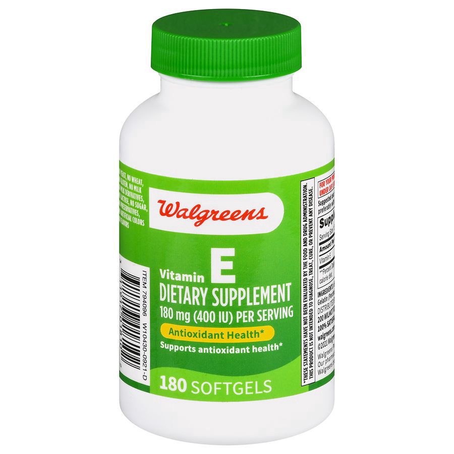 slide 1 of 5, Walgreens Vitamin E 400 IU Softgels, 180 ct