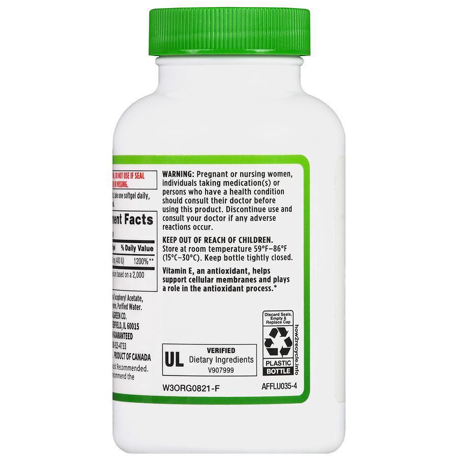 slide 2 of 5, Walgreens Vitamin E 400 IU Softgels, 180 ct