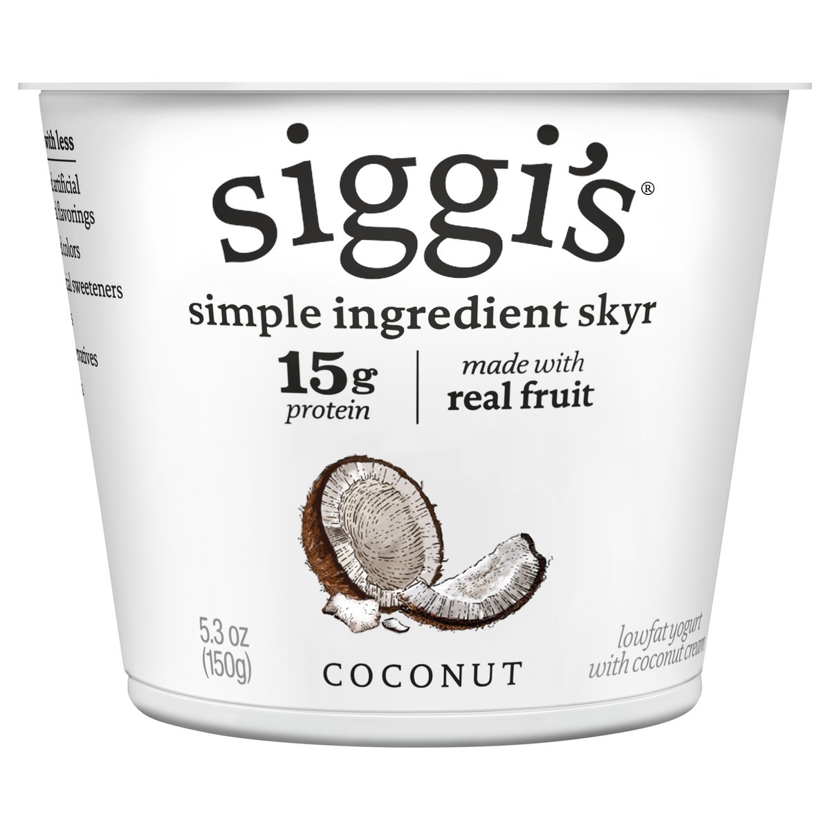 slide 1 of 6, Siggi's siggi’s Icelandic Skyr Lowfat Yogurt, Coconut, 5.3 oz