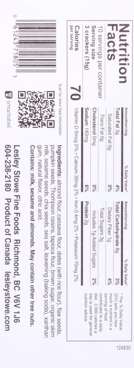slide 3 of 9, Raincoast Crisps Almond Flour Salty Date Crackers 5.3 oz, 5.3 oz