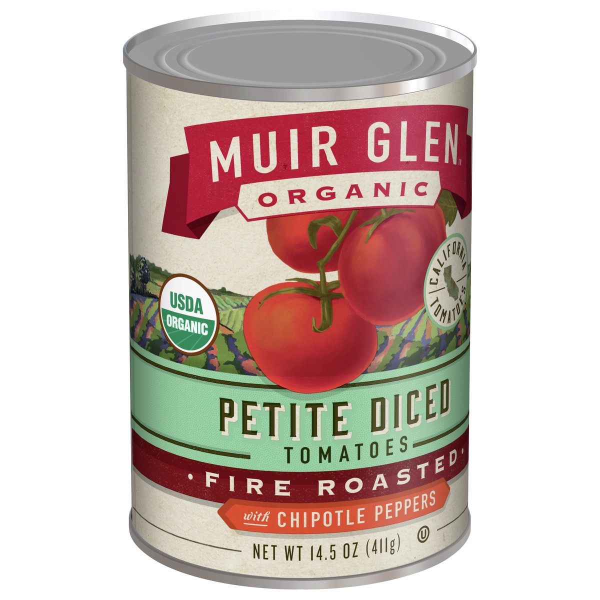 slide 2 of 9, Muir Glen Organic Petite Diced Tomatoes, Fire Roasted With Chipotle Peppers, 14.5 oz., 14.5 oz