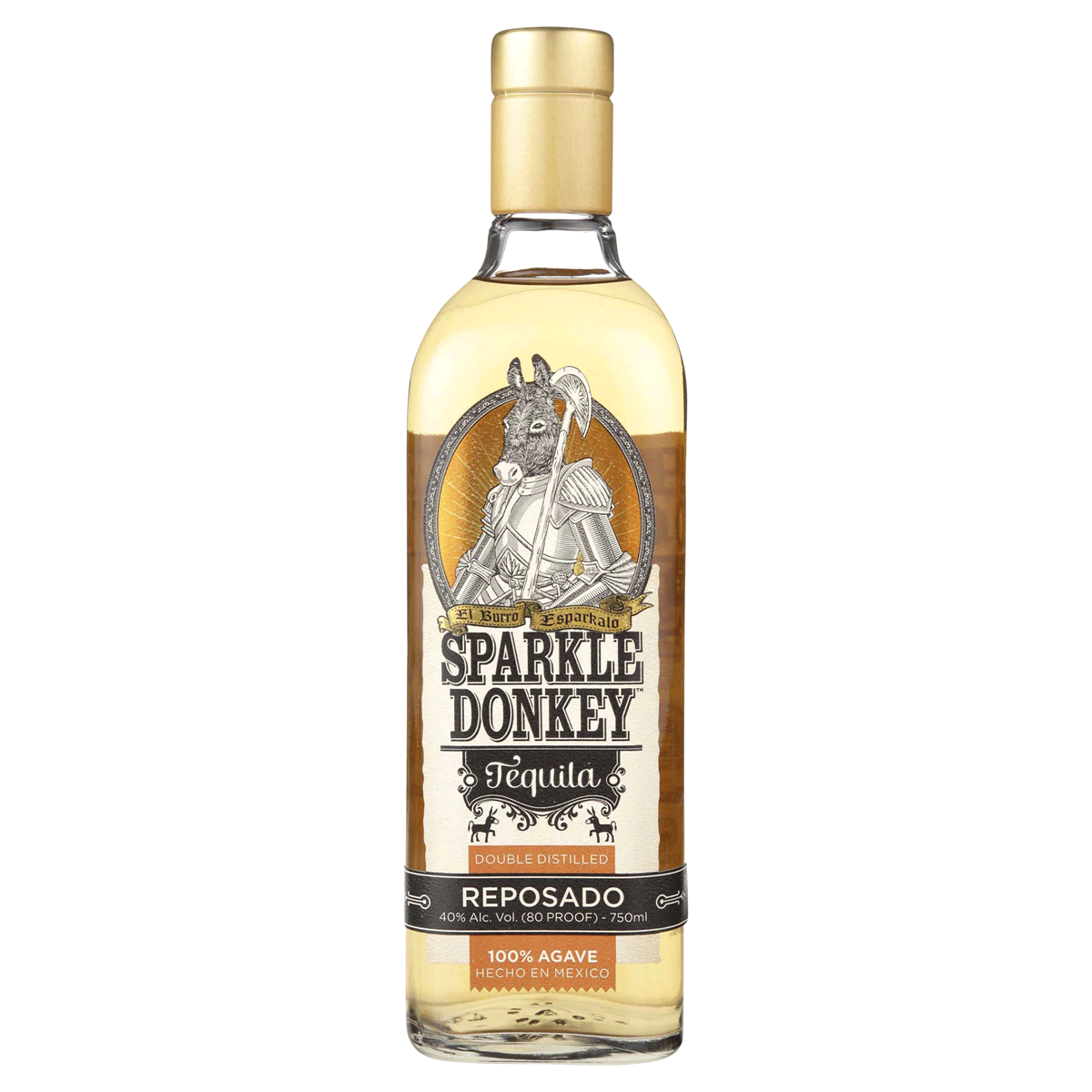 slide 1 of 5, Sparkle Donkey Tequila Reposado, 750 ml