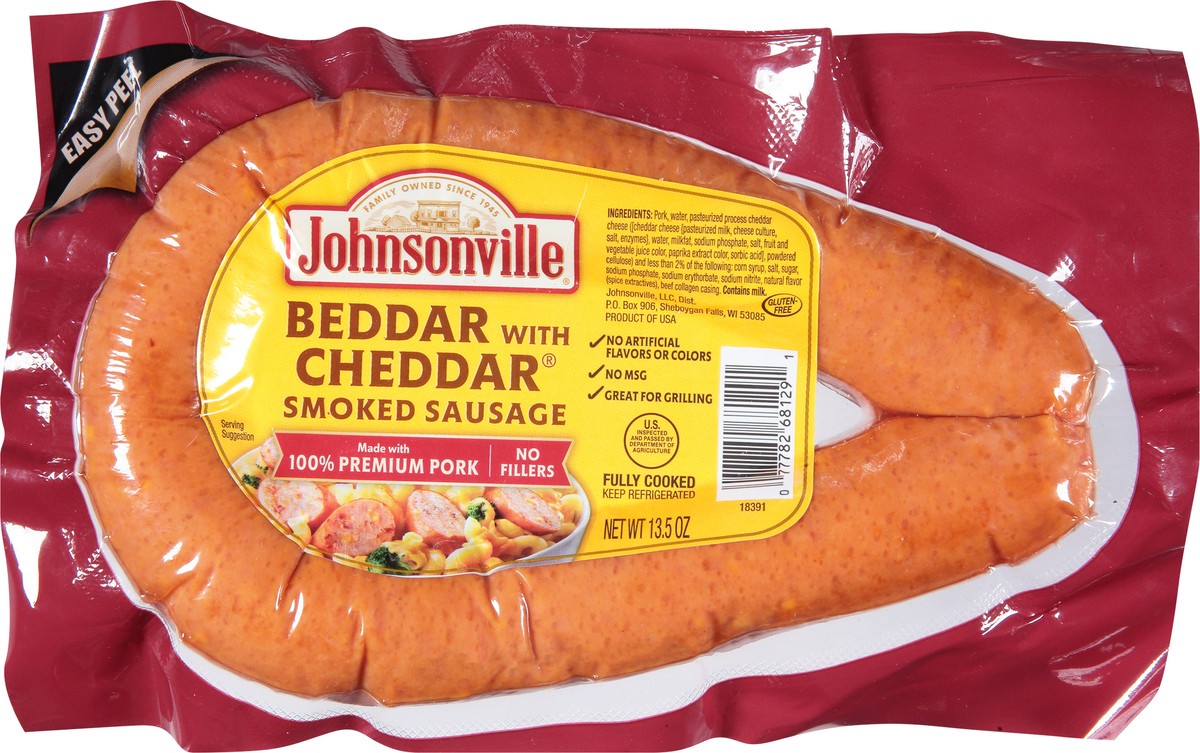 slide 2 of 7, Johnsonville Smoked Beddar With Cheddar Sausage 13.5 oz, 13.5 oz