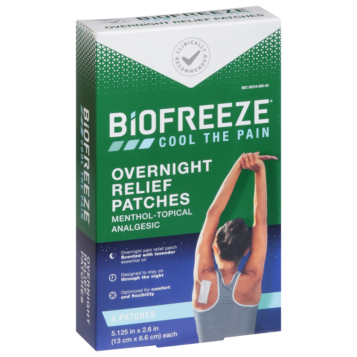 slide 9 of 9, Biofreeze Menthol Overnight Pain Relief Patches (4 Per Box) -Topical Analgesic Pain Relief For Sore Muscles, Arthritis, Backache, Strains, Bruises, Sprains And Joint Pain (Package May Vary), 1 ct