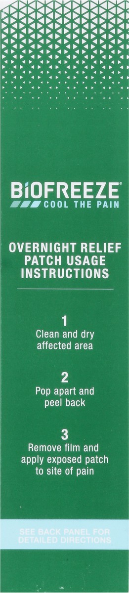 slide 3 of 9, Biofreeze Menthol Overnight Pain Relief Patches (4 Per Box) -Topical Analgesic Pain Relief For Sore Muscles, Arthritis, Backache, Strains, Bruises, Sprains And Joint Pain (Package May Vary), 1 ct