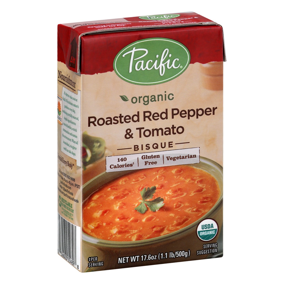 slide 2 of 10, Pacific Foods Organic Roasted Red Pepper & Tomato Bisque, 17.6 oz