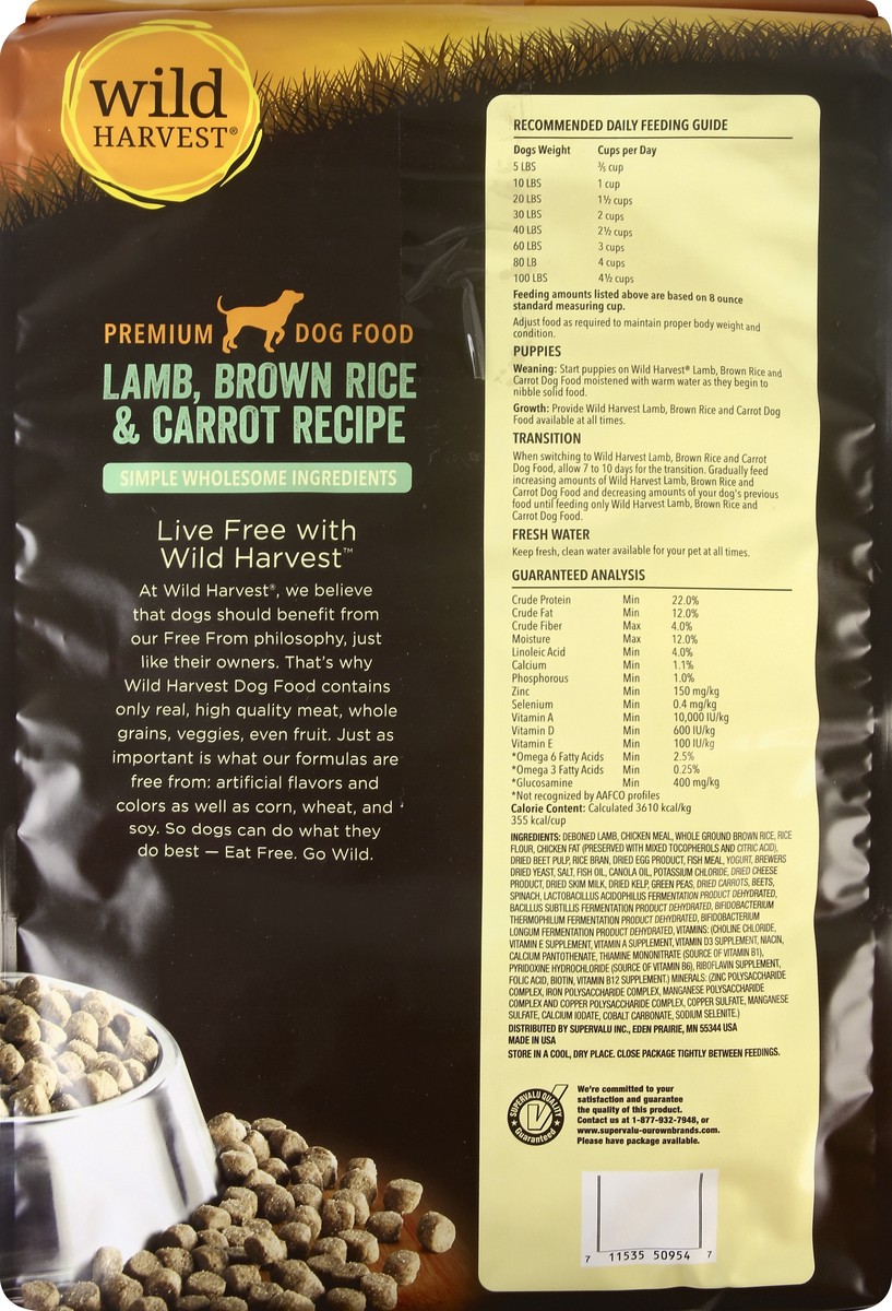 slide 2 of 9, Wild Harvest Brown Rice Dog Food Lamb Carrot, 14 lb