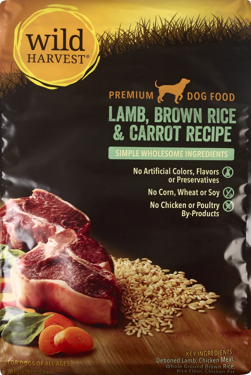 slide 8 of 9, Wild Harvest Brown Rice Dog Food Lamb Carrot, 14 lb