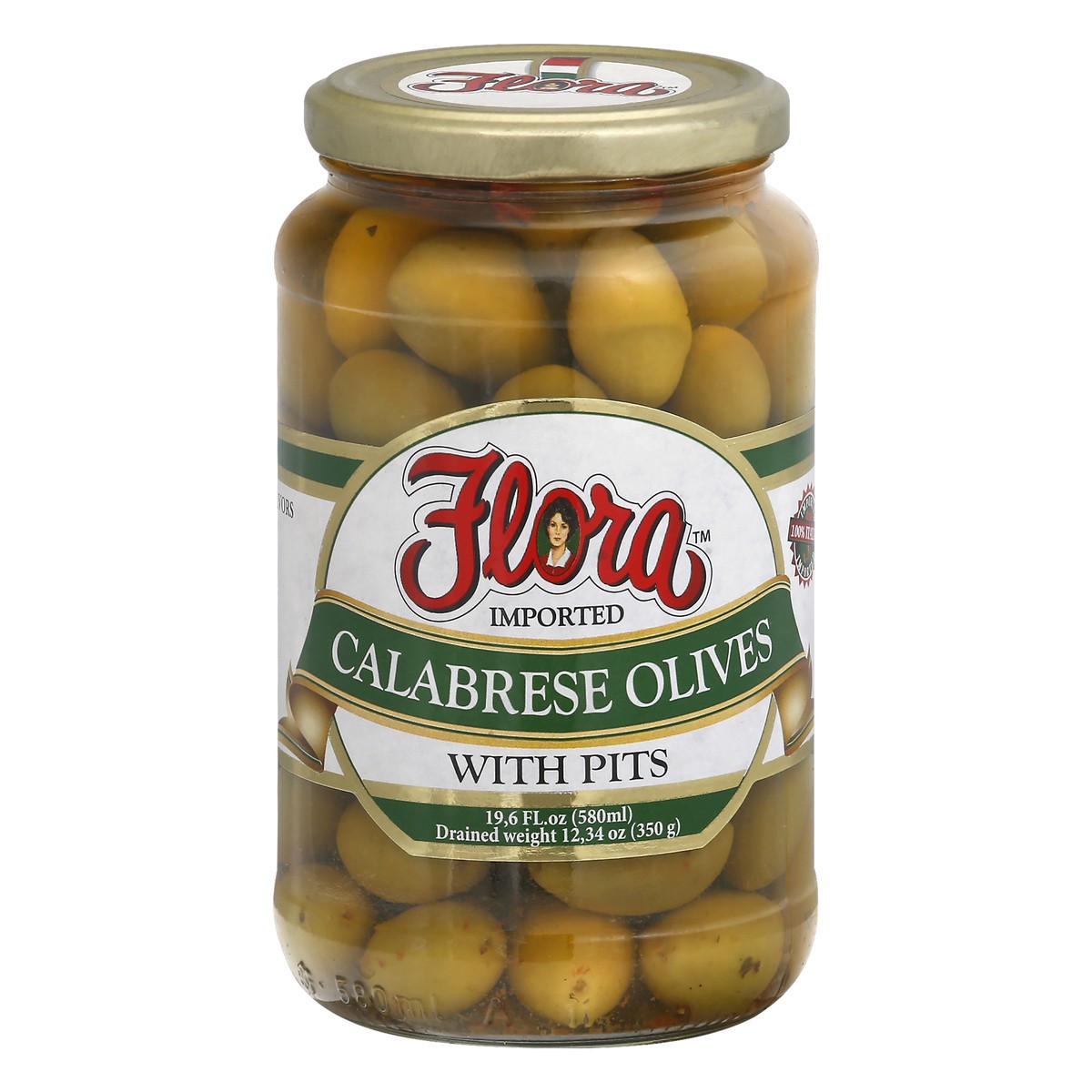 slide 1 of 12, Flora With Pits Calabrese Olives 19.6 oz, 19.6 oz