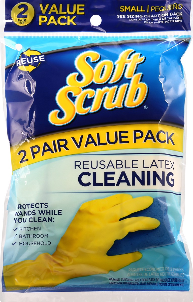 slide 2 of 11, Soft Scrub Cleaning Rubber Latex Small Value Pack Gloves 2 ea, 2 ct